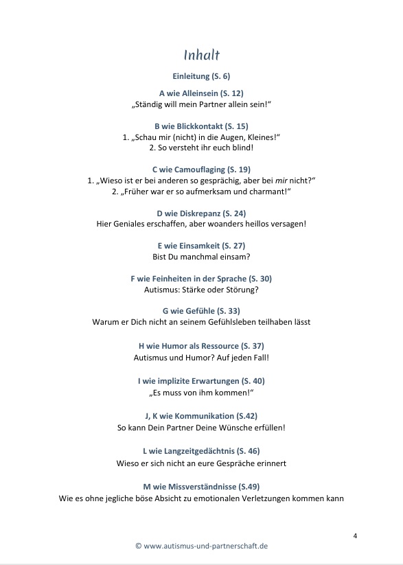 eBook: Autismus in der Partnerschaft von A bis Z 2 Autismus in der Partnerschadft von A bis Z